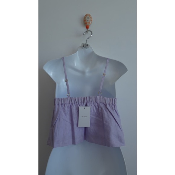 Hevron Women's Boxy Cropped Spaghetti Strap Top lavender Sz xs NWT 198 - Picture 7 of 10